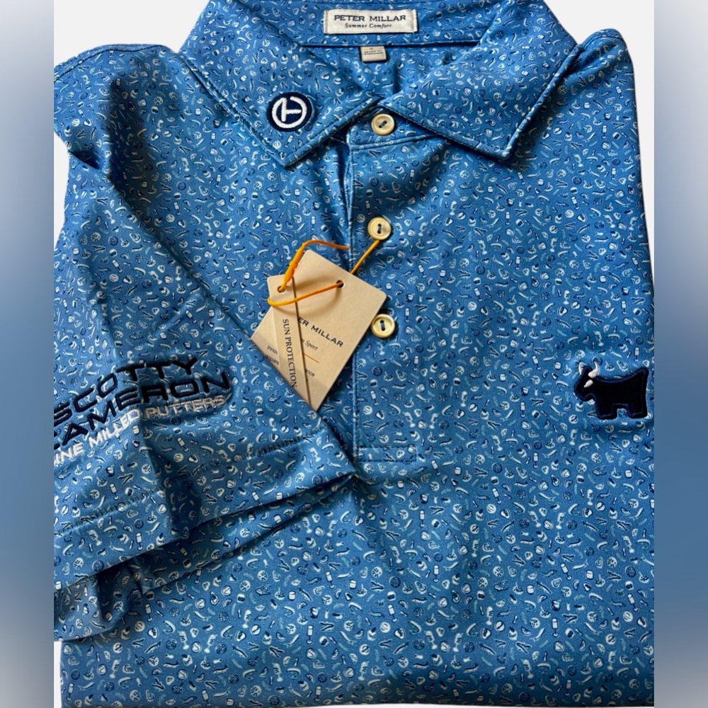NWT SCOTTY CAMERON GALLERY Circle T Summer Comfort Golf Polo Champagne &Caviar L